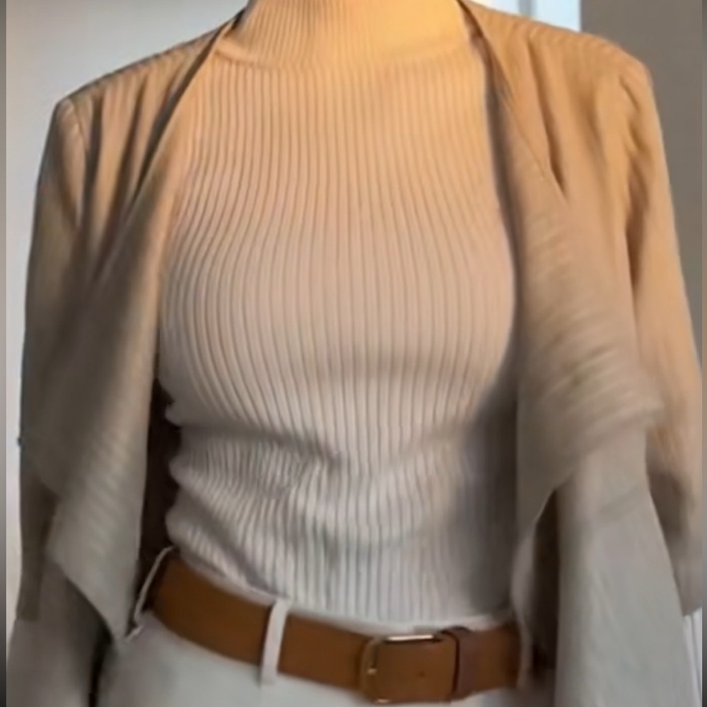 My Tribe Light Gray Draped Leather Jacket - Picture 14 of 16